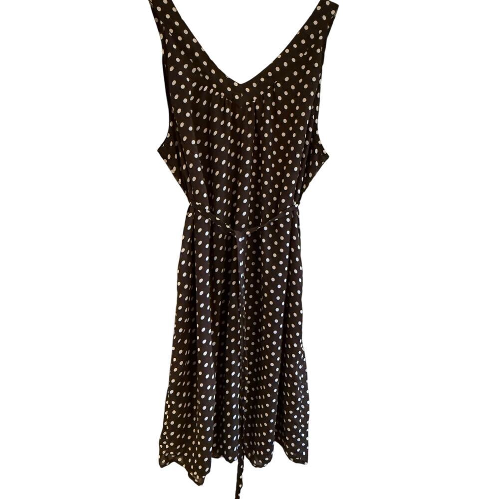 Motherhood Maternity Brown White Polka Dot Sleeveless Dress Size XL Preppy - Picture 7 of 8